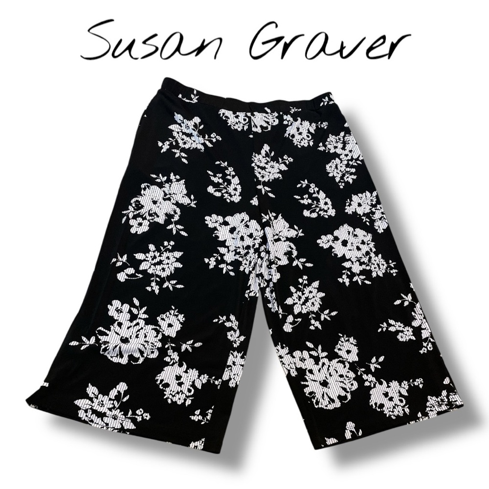 Susan Graver Floral Wide-Leg Culottes